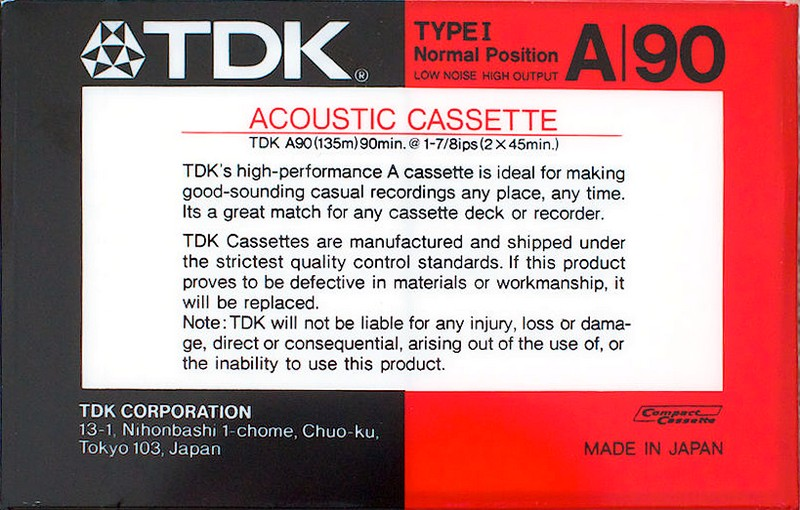 Compact Cassette: TDK  - A 90