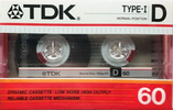 Compact Cassette TDK D 60 Type I Normal 1985 Australia, Europe