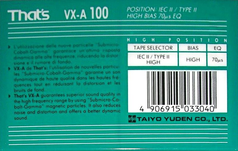 Compact Cassette: Taiyo Yuden Thats - VaneXa 100