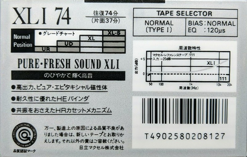 Compact Cassette Maxell XLI 74 Type I Normal 1988 Japan