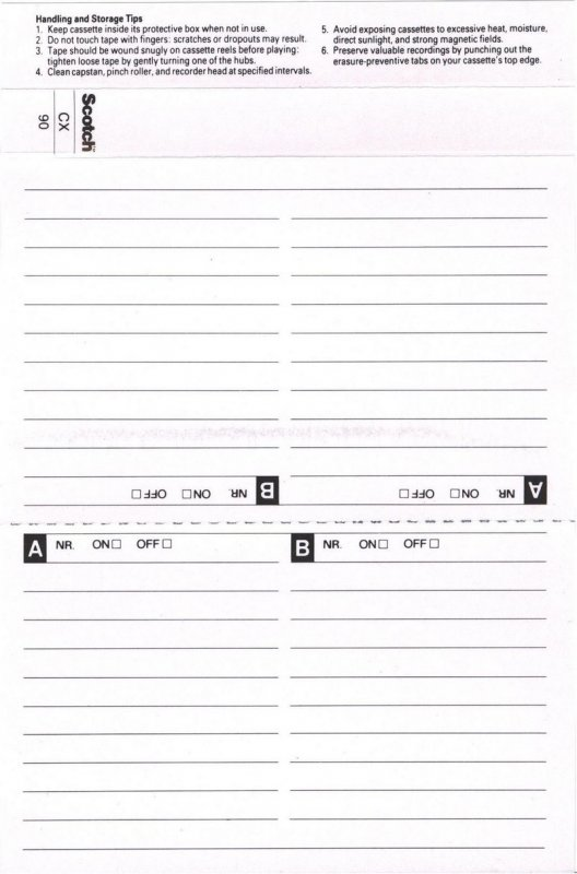 Compact Cassette Scotch CX 90 Type I Normal 1990 Worldwide