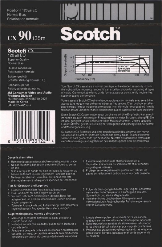 Compact Cassette: Sunkyong Magnetic Limited (SKM) Scotch - CX 90