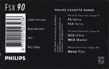 Compact Cassette Philips FSX 90 Type I Normal 1990 Europe