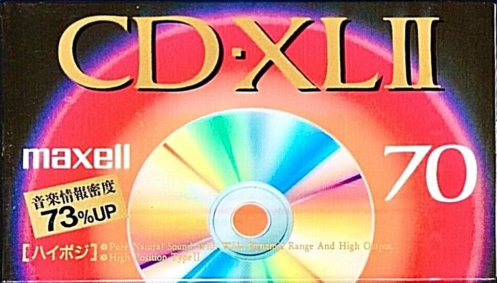 Compact Cassette Maxell CD-XL 70 "CDXL2-70" Type II Chrome 1992 Japan