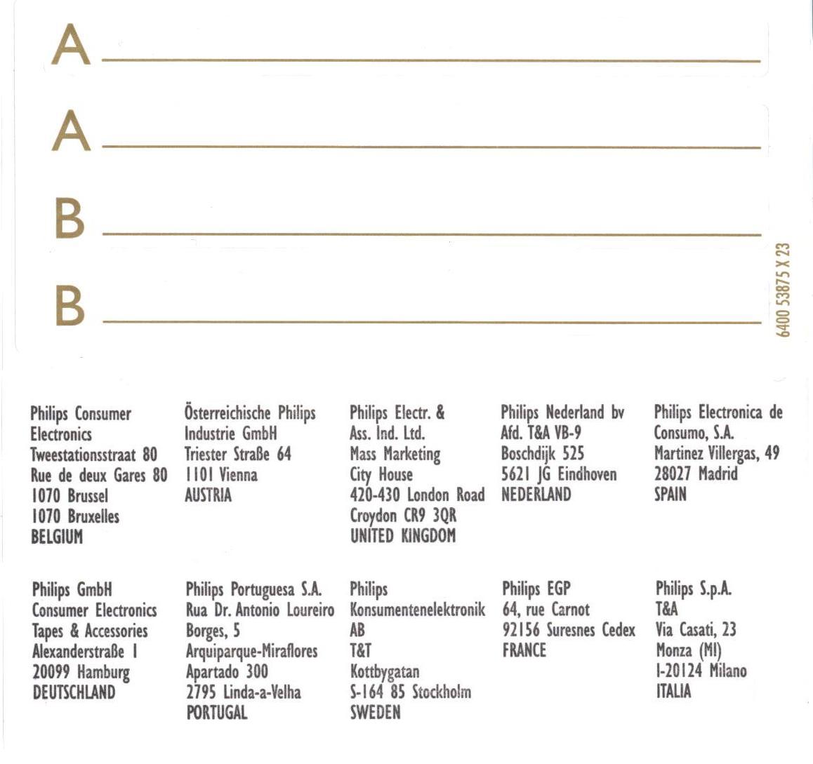 Compact Cassette Philips FX  Ferro 60 Type I Normal 1998 Europe