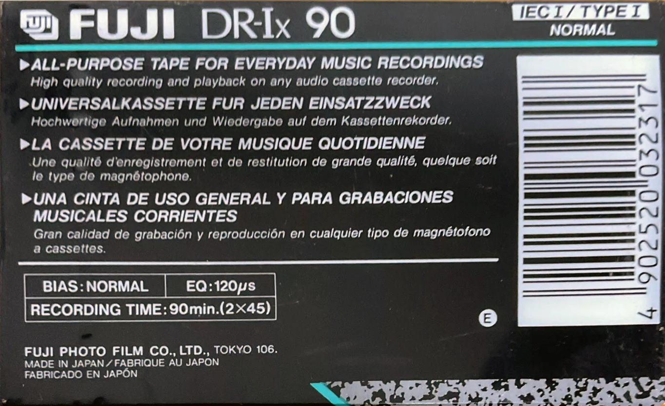 Compact Cassette Fuji DR-Ix 90 Type I Normal 1991 Europe