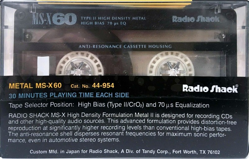 2 pack Radio Shack MS-X 60 "44-954 Metal 2 Metal Standard" Type II Chrome 1995 USA