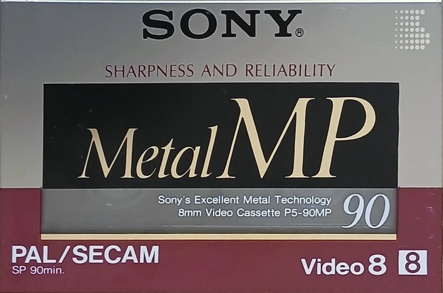 Video8, Hi8, Digital8 Sony MP 90 "P5-90MPA" Type IV Metal 1989 Europe