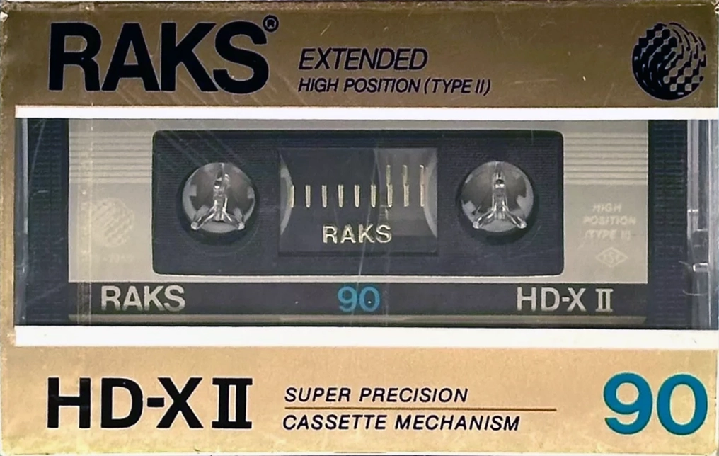 Compact Cassette RAKS HD-XII 90 Type II Chrome 1988 Europe