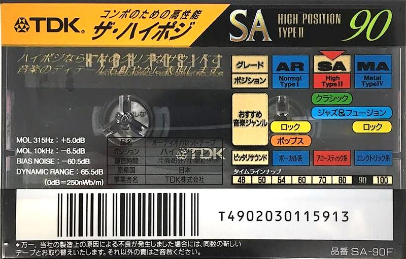 Compact Cassette: TDK  - SA 90