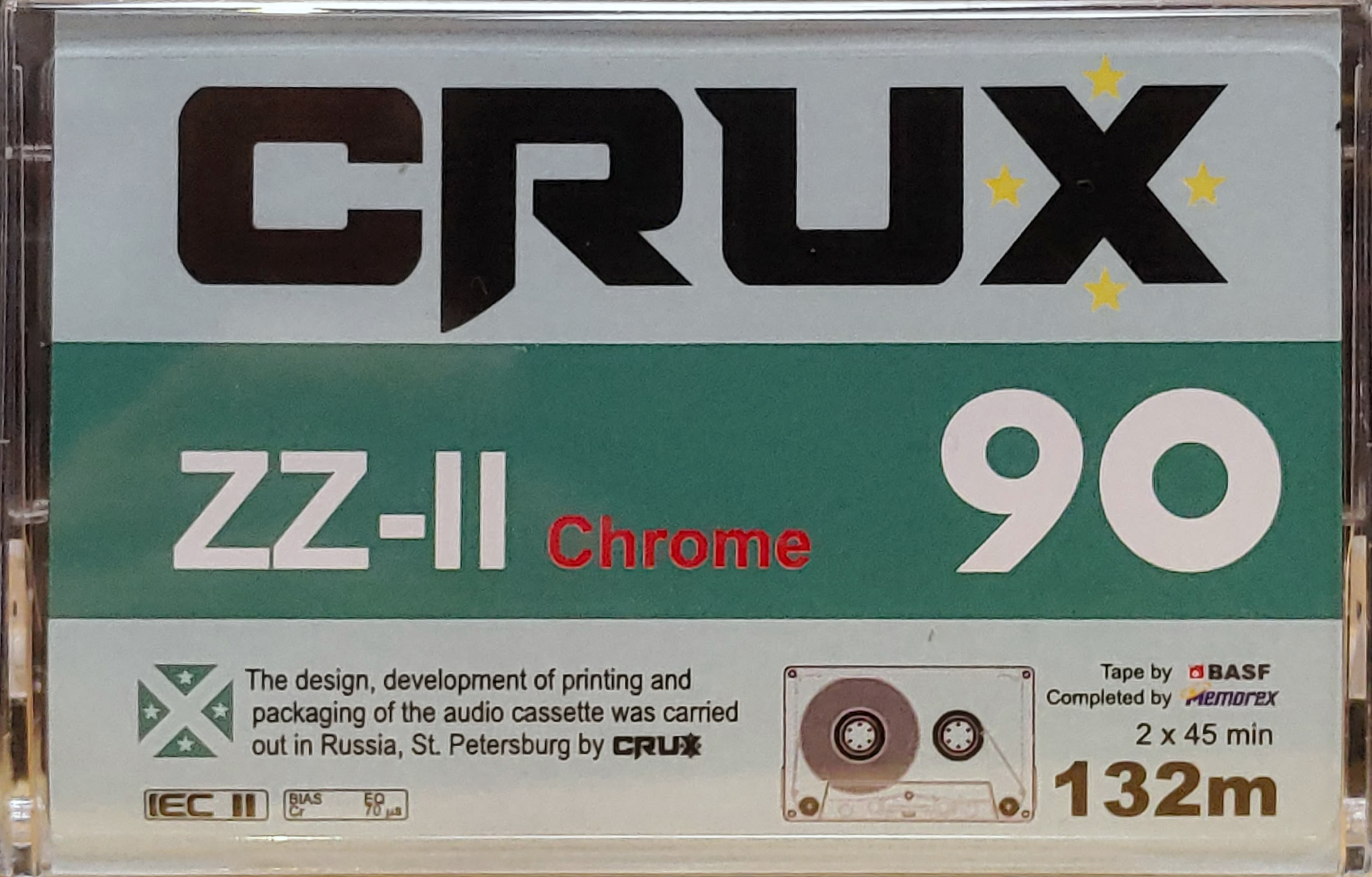 Compact Cassette CRUX ZZ 90 "HQ series" Type II Chrome 2025 Worldwide