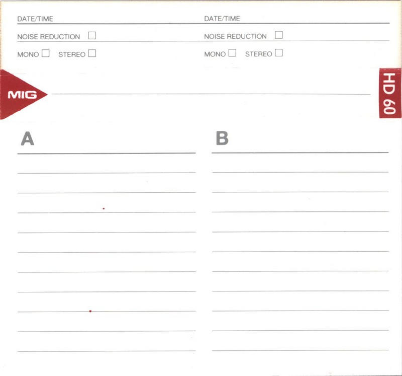 Compact Cassette MIG 60 Type II Chrome 1987 Spain