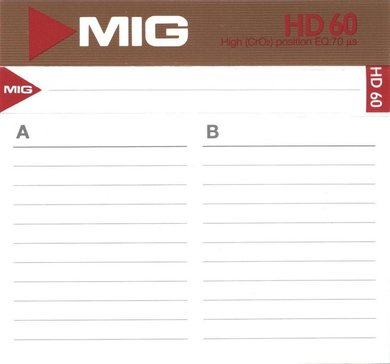 Compact Cassette MIG 60 Type II Chrome 1987 Spain