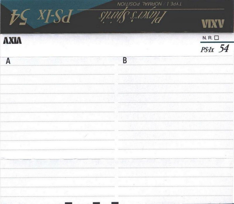 Compact Cassette AXIA PS-Ix 54 "PS-1X A 54" Type I Normal 1991 Japan