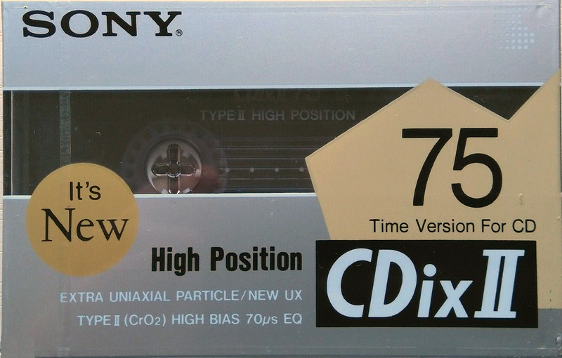 Compact Cassette Sony CDix II 75 Type II Chrome 1989 Japan