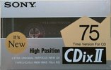 Compact Cassette Sony CDix II 75 Type II Chrome 1989 Japan
