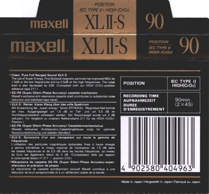 Compact Cassette: Maxell / Hitachi Maxell - XLII-S 90