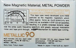 Compact Cassette Sony Metallic 90 Type IV Metal 1978 North America