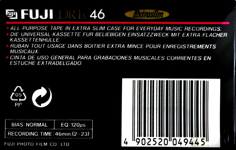 Compact Cassette Fuji DR-Ix 46 Type I Normal 1992 Europe