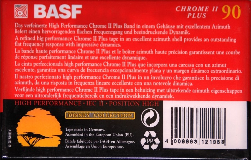 Compact Cassette BASF Chrome II Plus 90 "The Lion King Edition I" Type II Chrome 1995 Europe