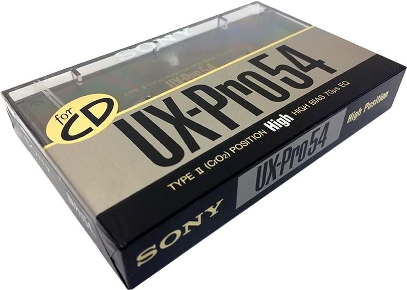 Compact Cassette Sony UX-Pro 54 "UX-PRO54B" Type II Chrome 1989 Japan