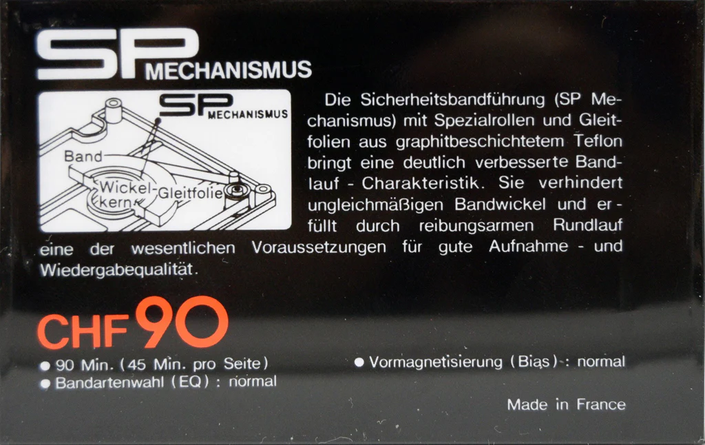 Compact Cassette Sony CHF 90 Type I Normal 1978 Germany