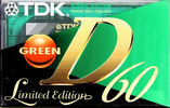 Compact Cassette TDK D 60 "D-60GEA Limited Edition Green" Type I Normal 1995 Europe