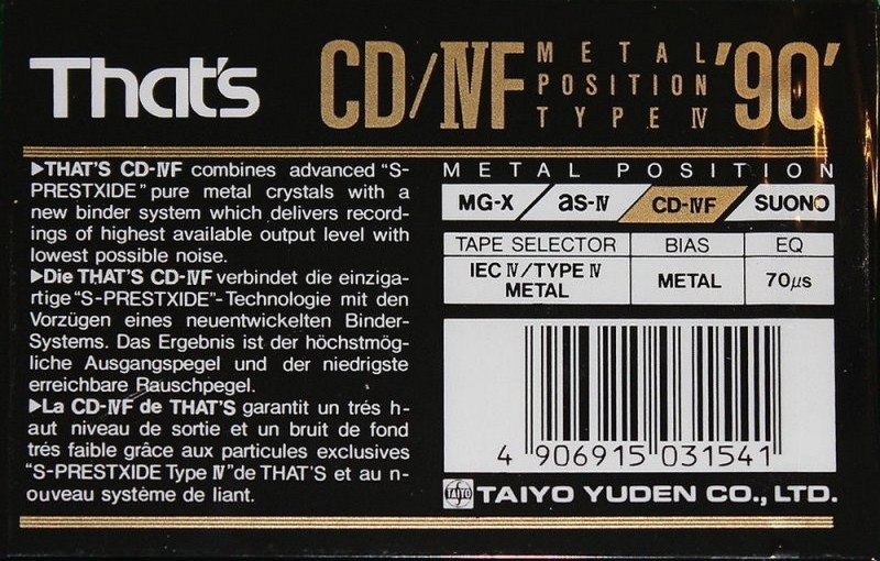 Compact Cassette: Taiyo Yuden Thats - CD-IVF 90