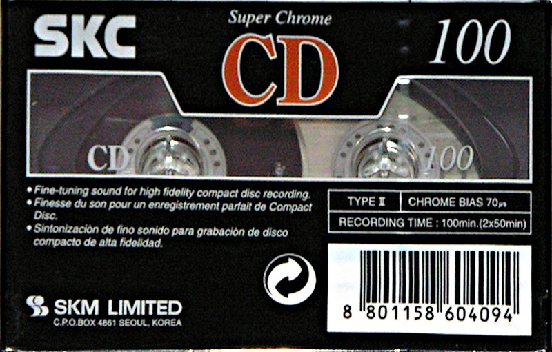 Compact Cassette SKC CD 100 Type II Chrome 2001 Worldwide
