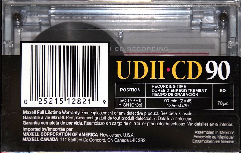 Compact Cassette: Maxell / Hitachi Maxell - UDII-CD 90