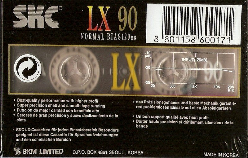 Compact Cassette SKC LX 90 Type I Normal 1999 Worldwide