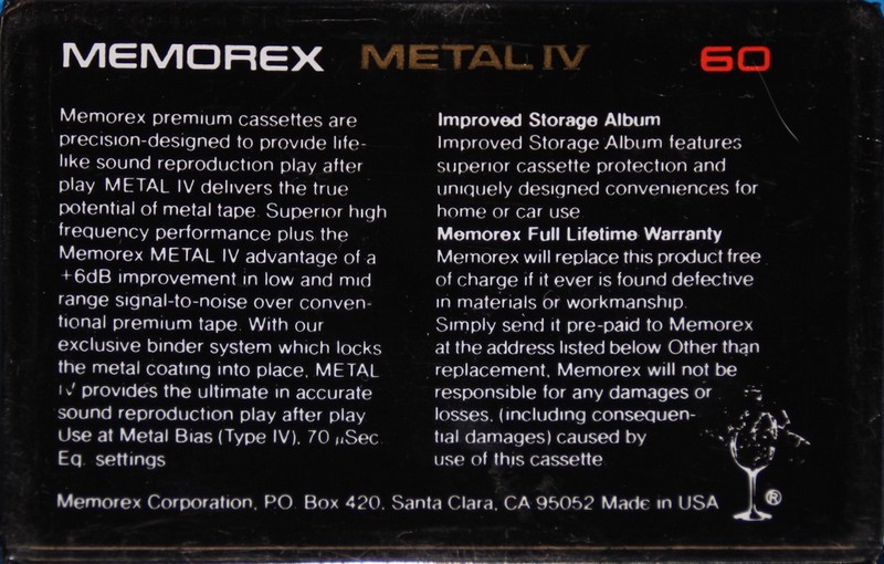 Compact Cassette: Memorex  - Metal IV 60