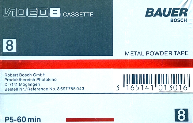 Video8, Hi8, Digital8 Bauer 60 Type IV Metal 1989 Germany