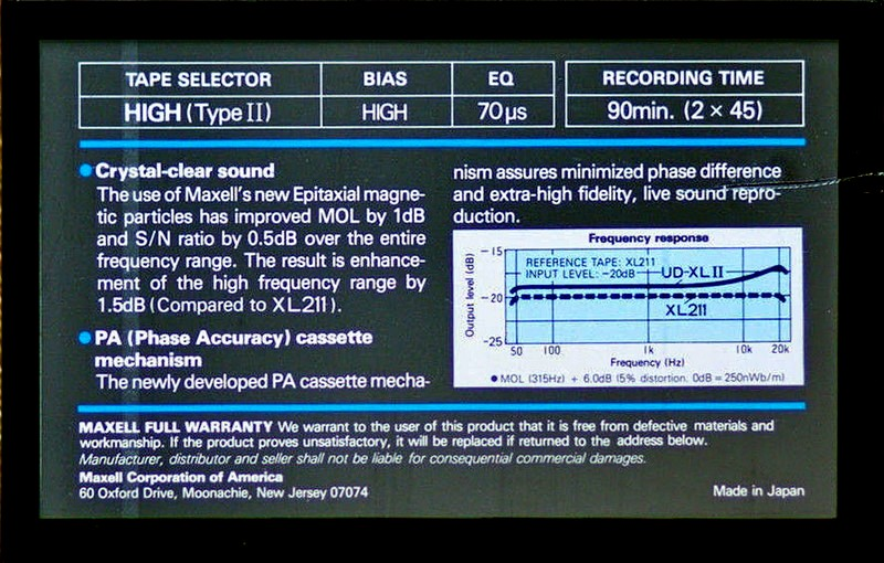Compact Cassette: Maxell / Hitachi Maxell - UD XLII 90