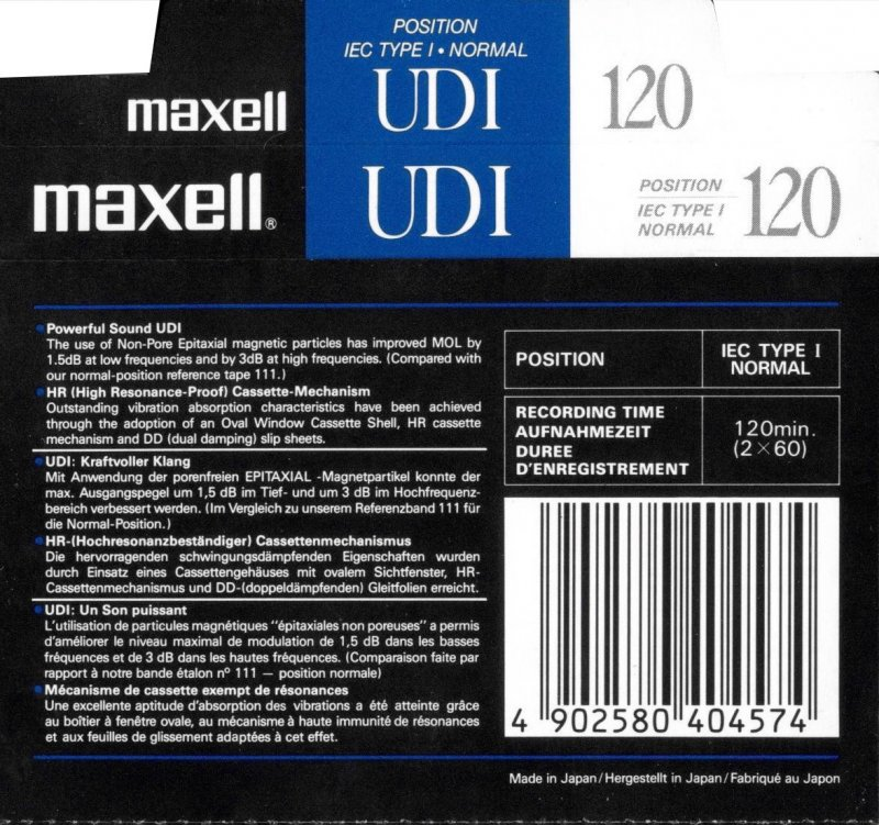 Compact Cassette: Maxell / Hitachi Maxell - UDI 120