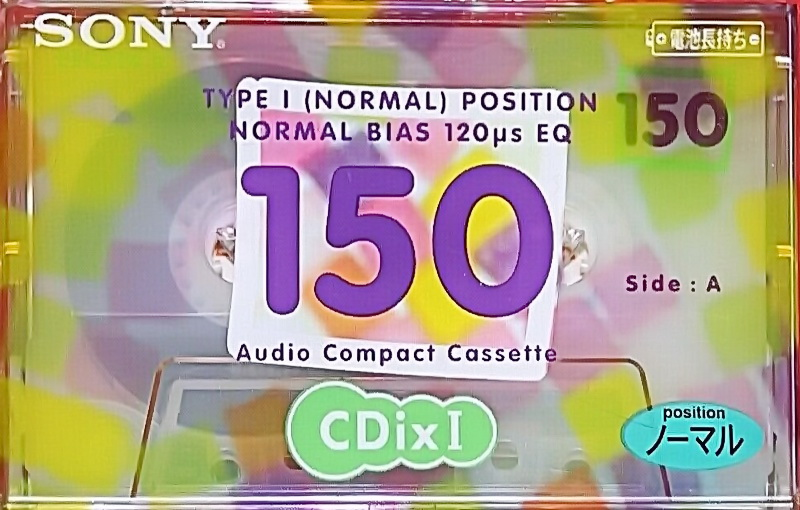 Compact Cassette Sony CDix I 150 "C-150CDX1F" Type I Normal 1998 Japan