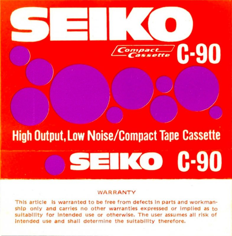 Compact Cassette Seiko 90 Type I Normal Hong Kong
