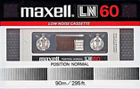 Compact Cassette Maxell LN 60 Type I Normal 1982 USA