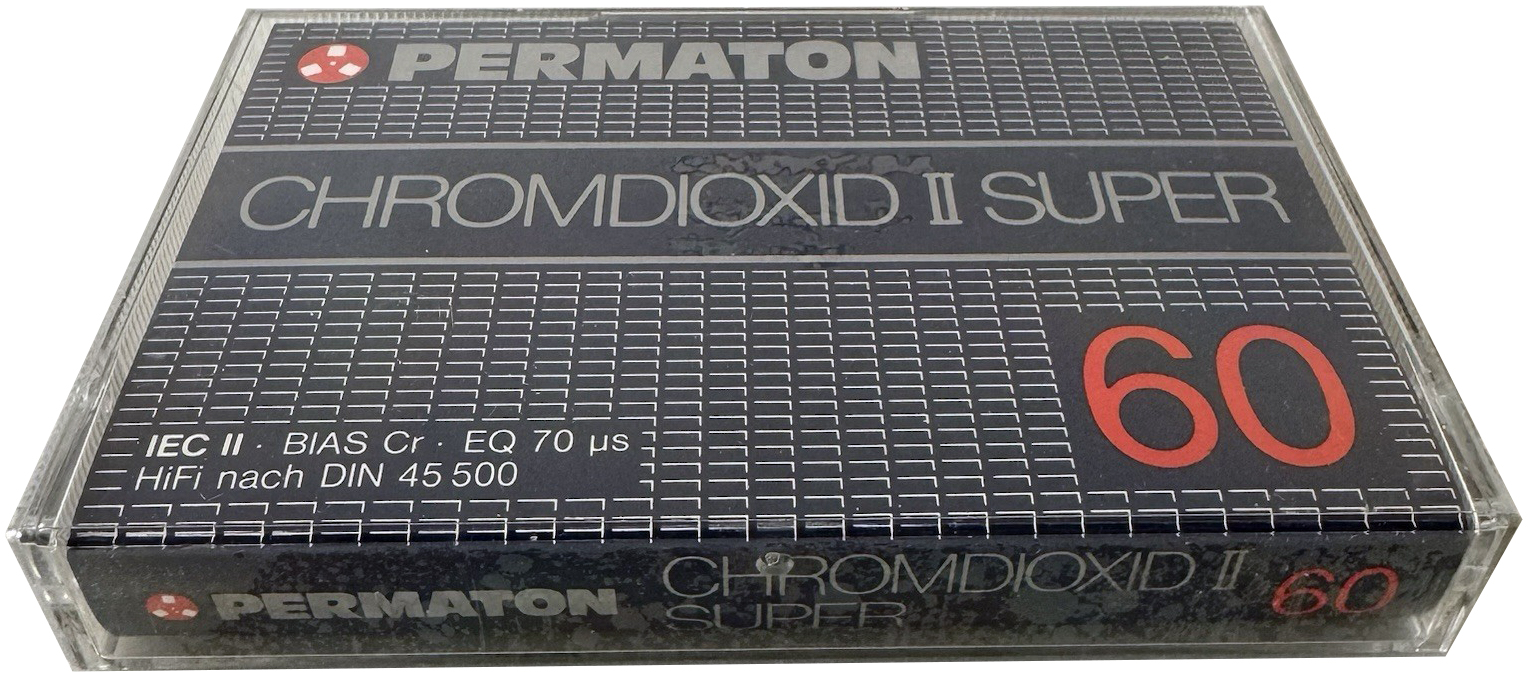 Compact Cassette Permaton Cromdioxid II Super 60 Type II Chrome 1983 Europe