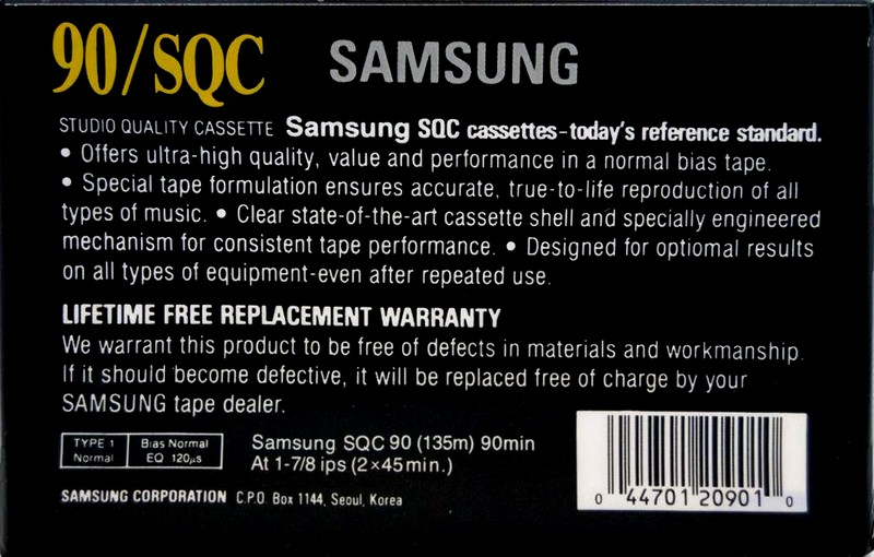 Compact Cassette:  Samsung - SQC 90