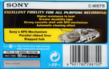 Compact Cassette Sony EF 90 "C-90EFB" Type I Normal 1999 Europe