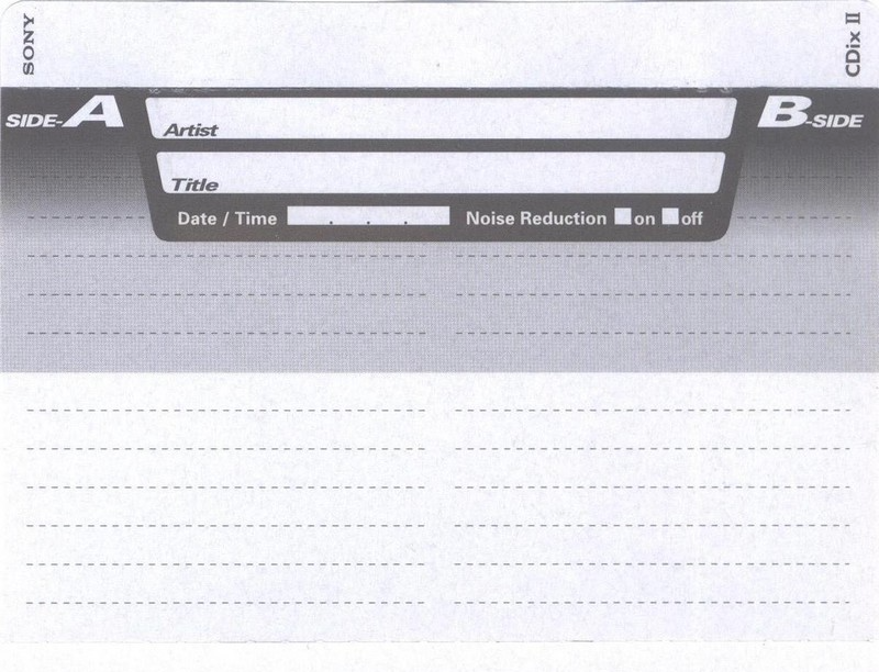 Compact Cassette Sony CDix II 80 "C-80CDX2E" Type II Chrome 1997 Japan