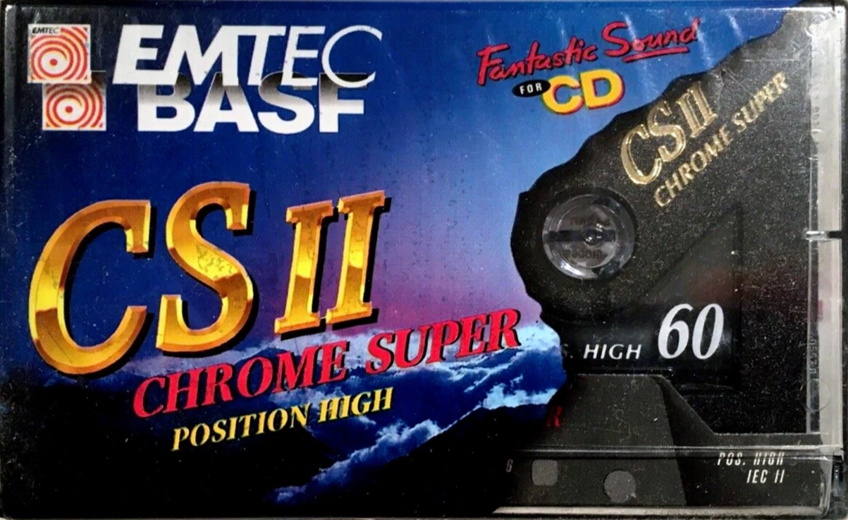 Compact Cassette Emtec CS II Chrome Super 60 Type II Chrome 1998 Europe
