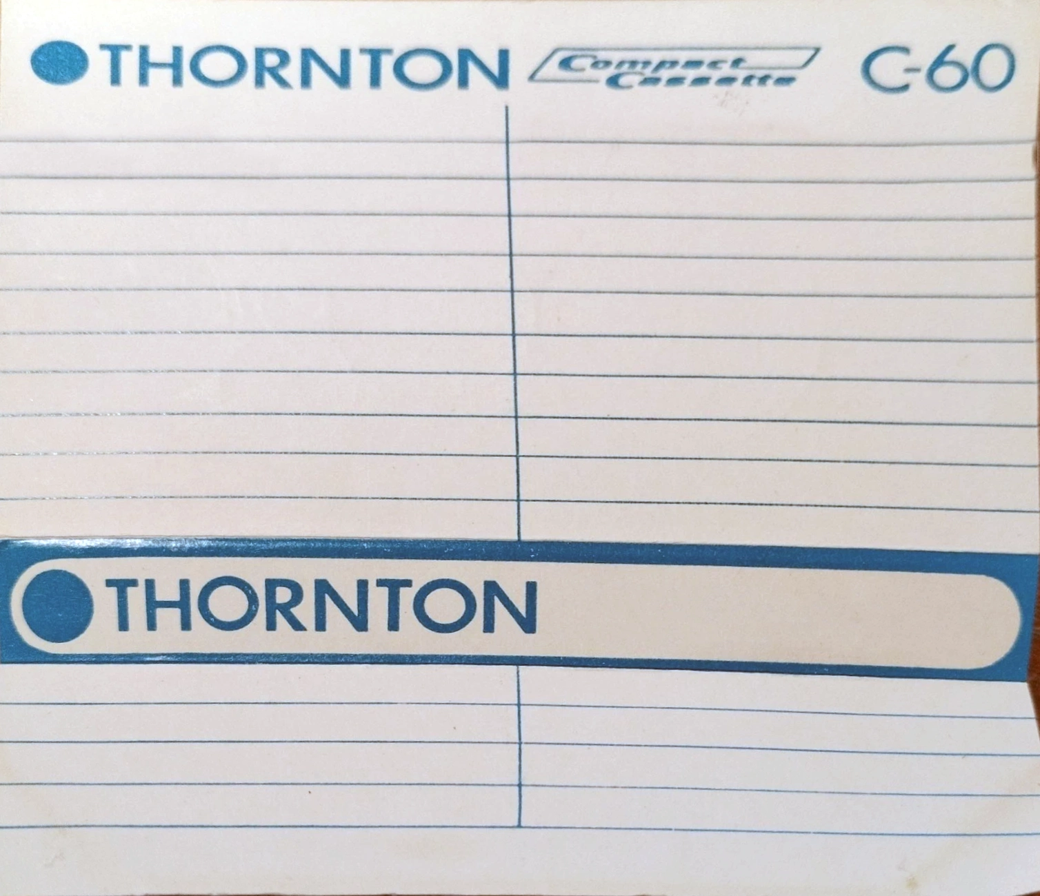 Compact Cassette Thornton 60 Type I Normal Unknown Country