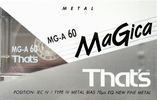 Compact Cassette Thats MG-A Magica 60 Type IV Metal 1993 Europe