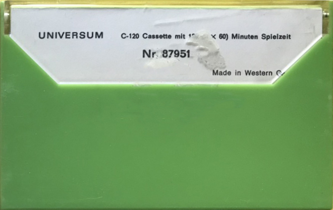 Compact Cassette Universum 120 Type I Normal 1971 Europe