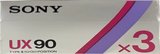 3 pack Sony UX 90 Type II Chrome 1986 Europe