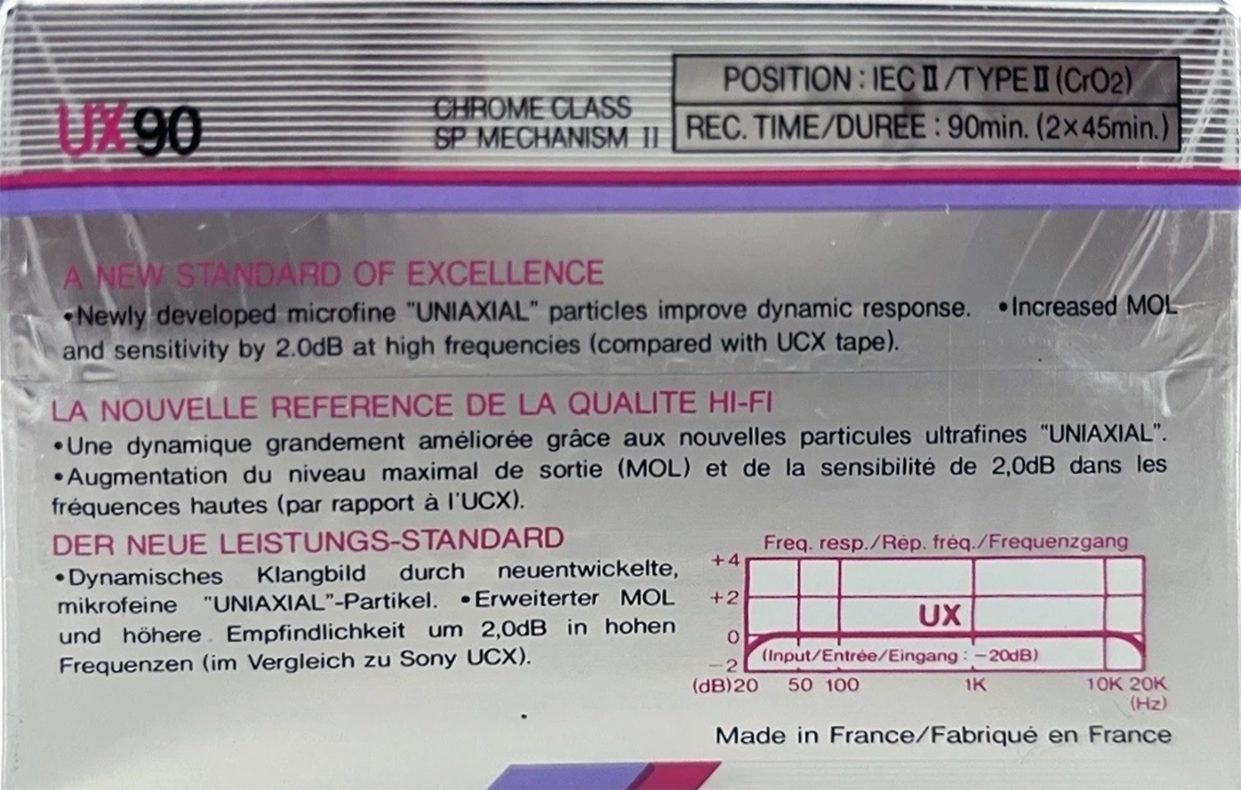 3 pack Sony UX 90 Type II Chrome 1986 Europe
