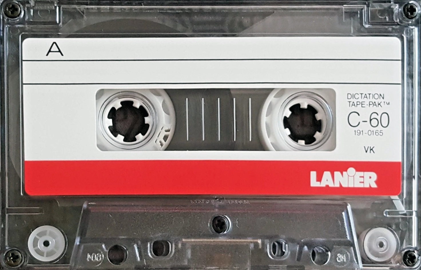 Compact Cassette Lanier 60 "Dictation tape-pak" Dictating Cassette 1988 USA