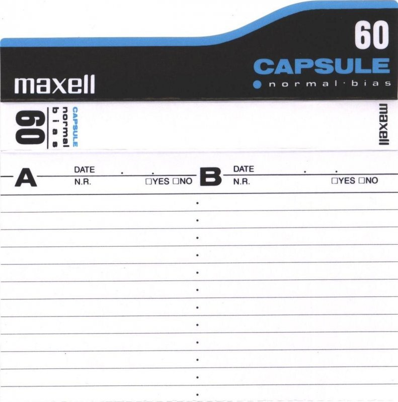 Compact Cassette Maxell Capsule 60 Type I Normal 1992 North America
